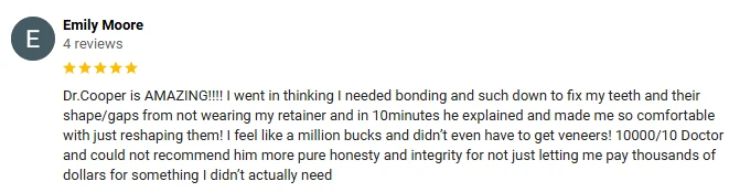 Dentist Phoenix AZ Testimonial Emily M Dentist Phoenix AZ Testimonial Emily M