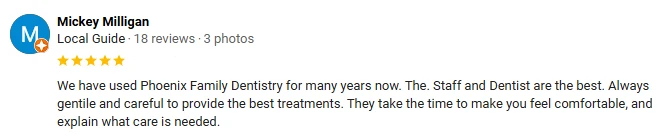 Dentist Phoenix AZ Testimonial Mickey M Dentist Phoenix AZ Testimonial Mickey M