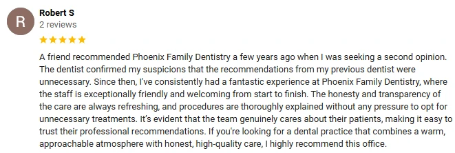 Dentist Phoenix AZ Testimonial Robert S Dentist Phoenix AZ Testimonial Robert S